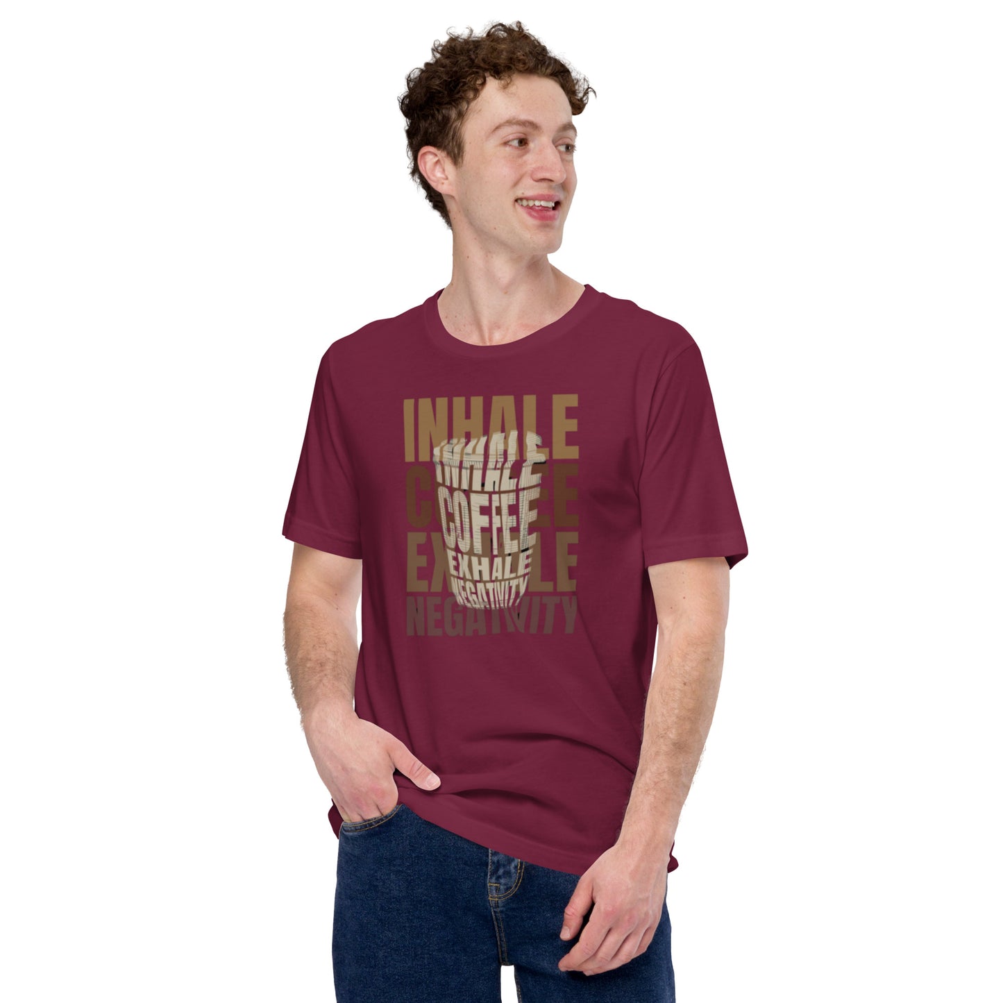 Inhale Coffee Exhale Negativity Unisex t-shirt