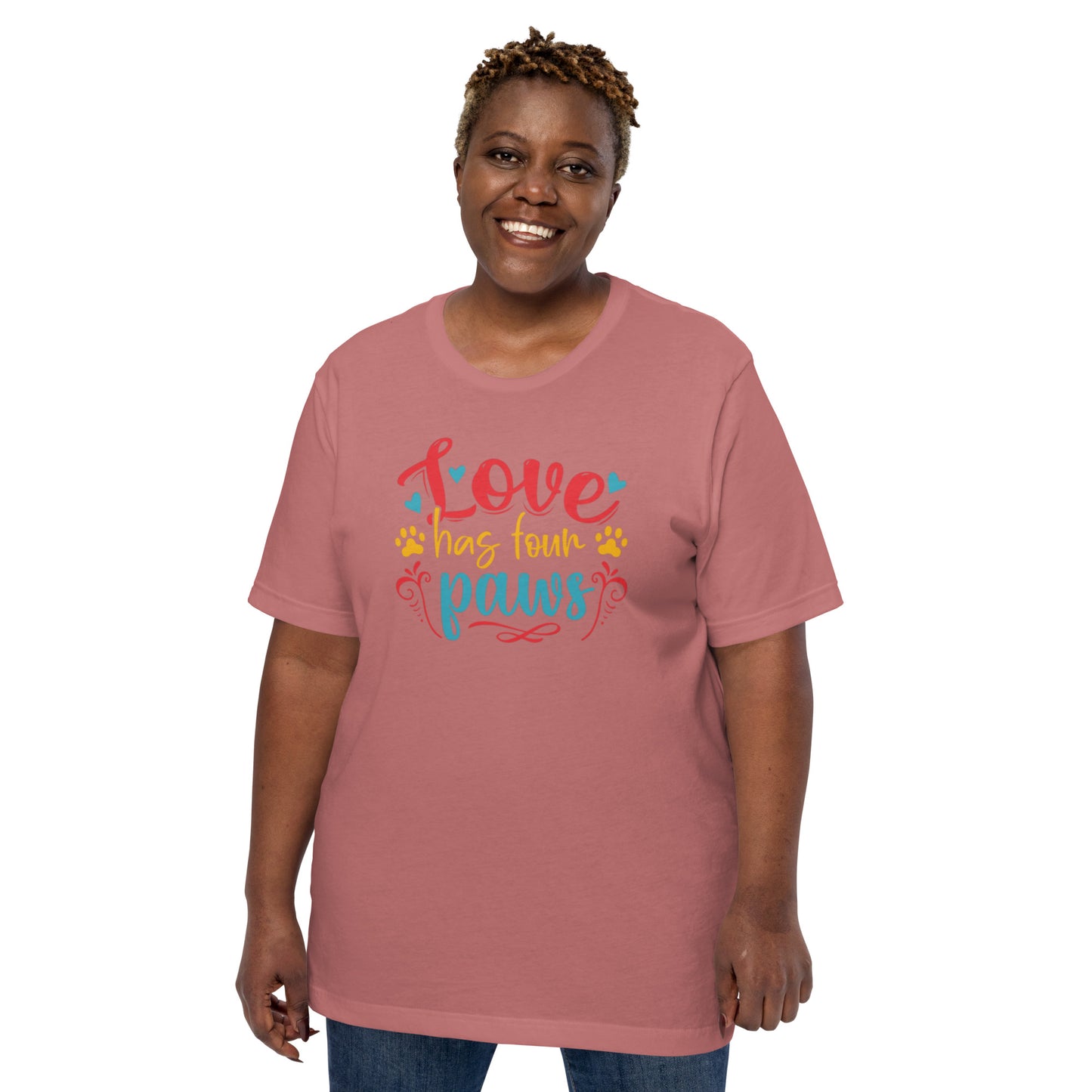 Love has four Paws Unisex t-shirt