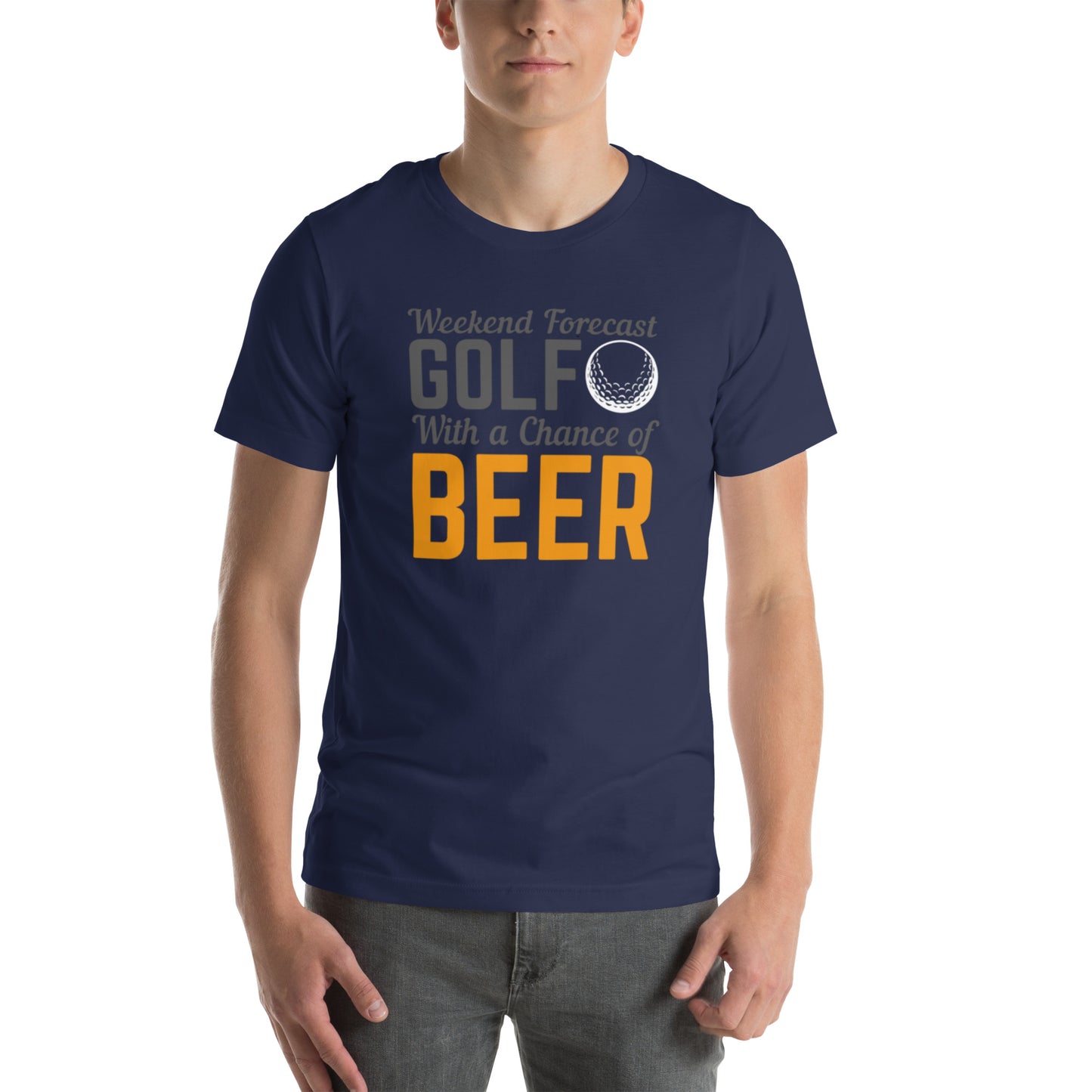 Weekend Forecast Golf With A Chance Of Beer Unisex t-shirt