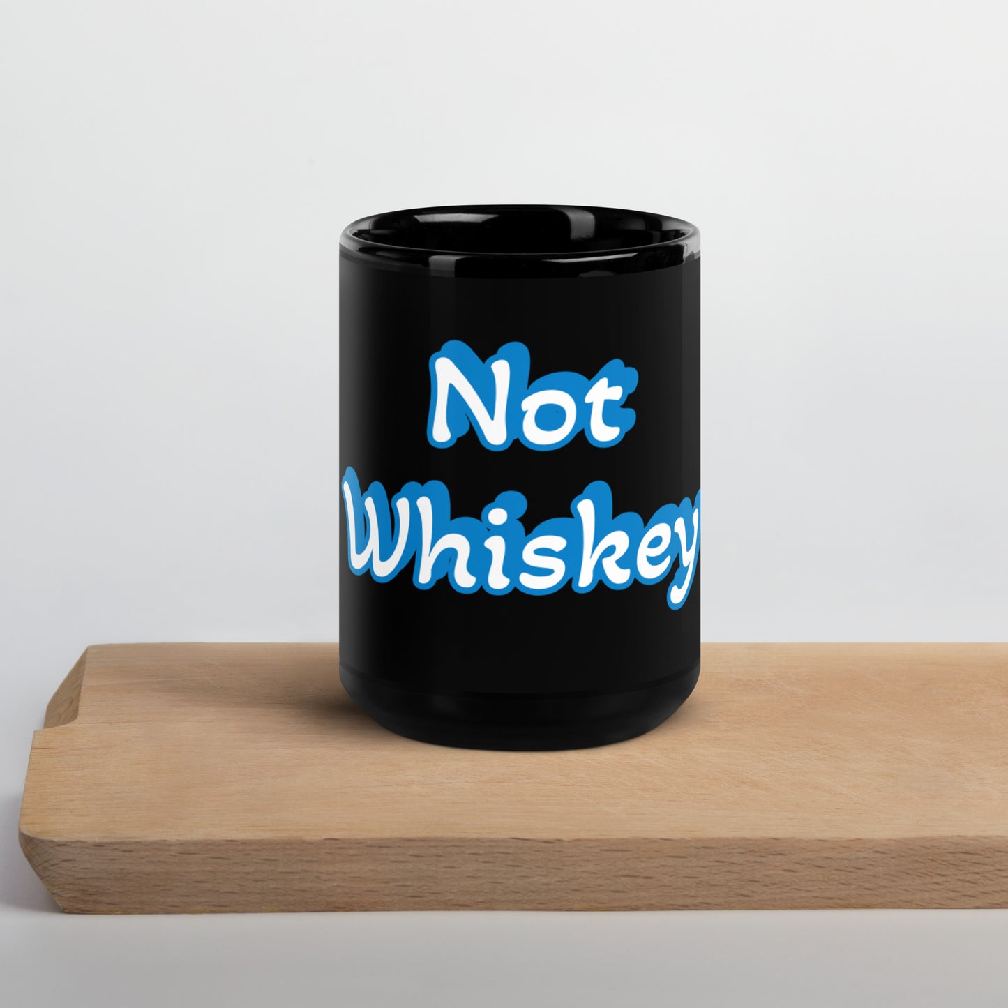 Not Whiskey Blue/White. Black Mug