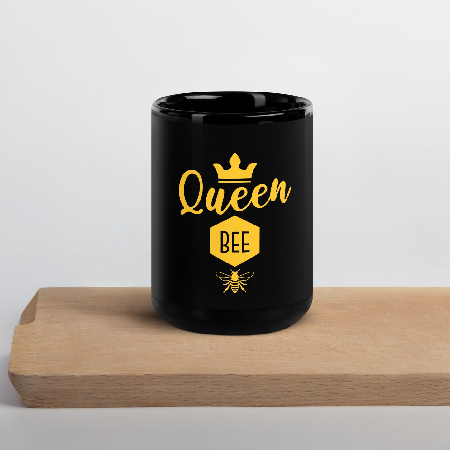 Queen Bee Black Glossy Mug