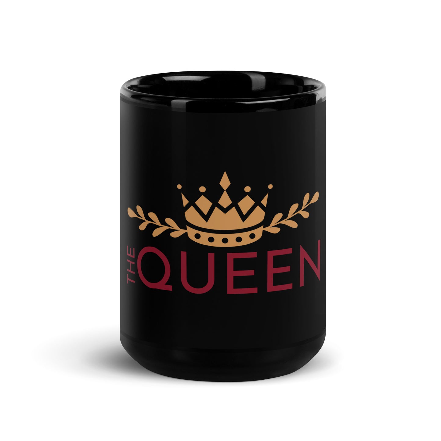 The Queen Black Glossy Mug
