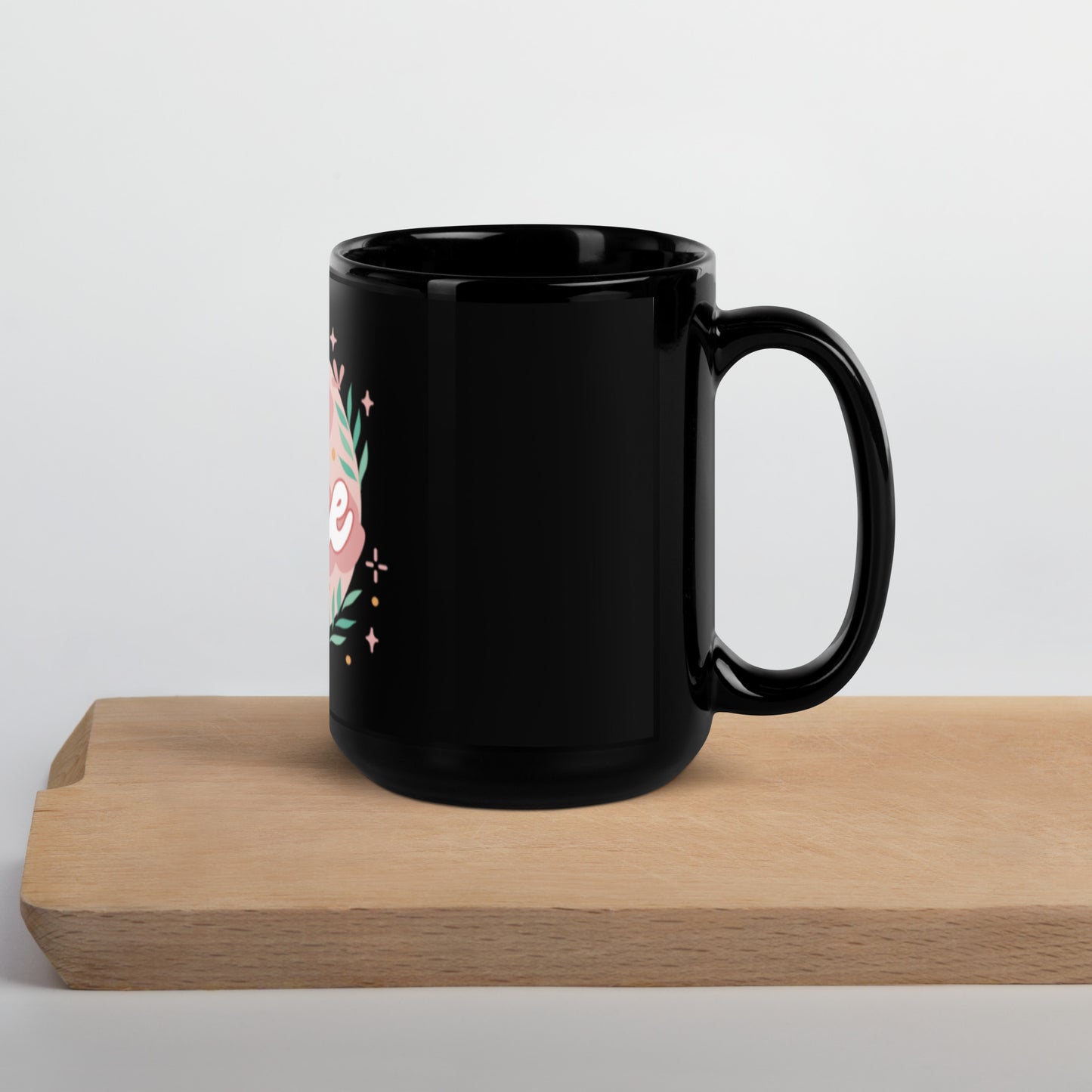 Shh it's Coffee Time Black Glossy Mug