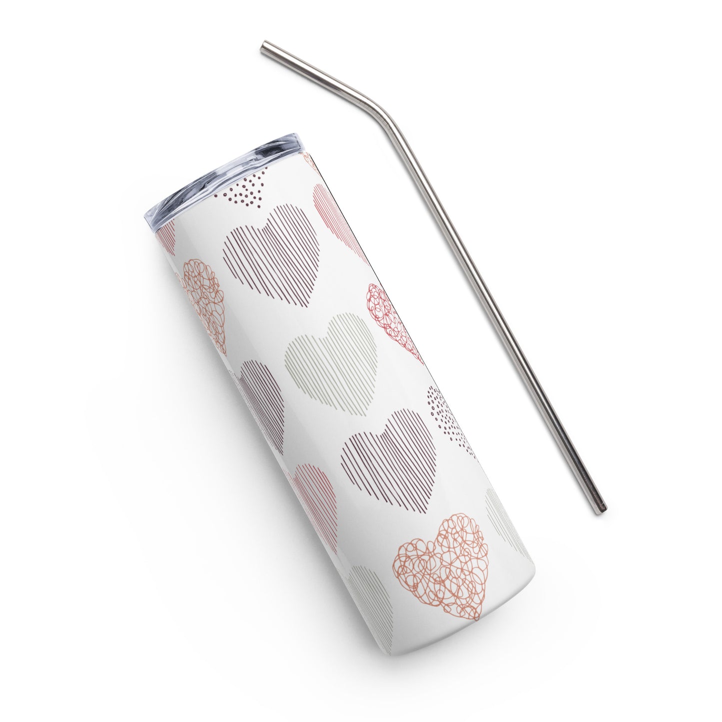 Drawn Hearts Stainless steel tumbler