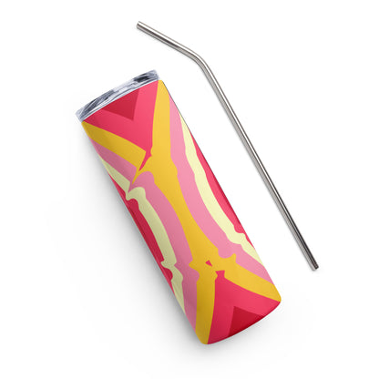 Psychedelic Pink & Yellow Stainless steel tumbler