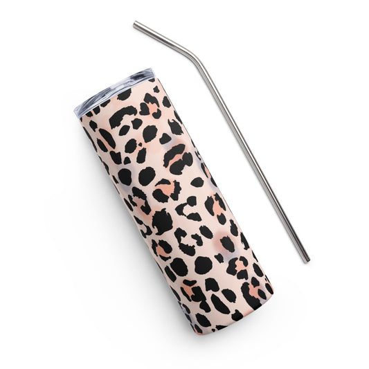 Leopard Print Pink Stainless steel tumbler