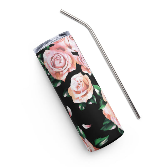 Pink Roses Stainless steel tumbler