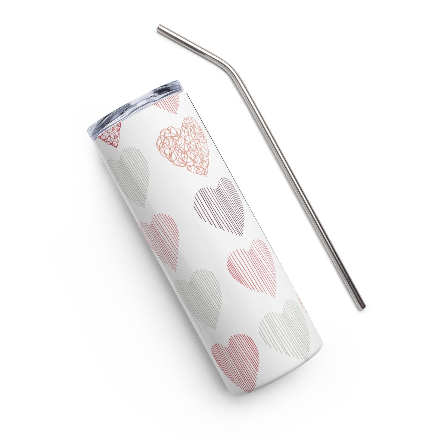 Drawn Hearts Stainless steel tumbler