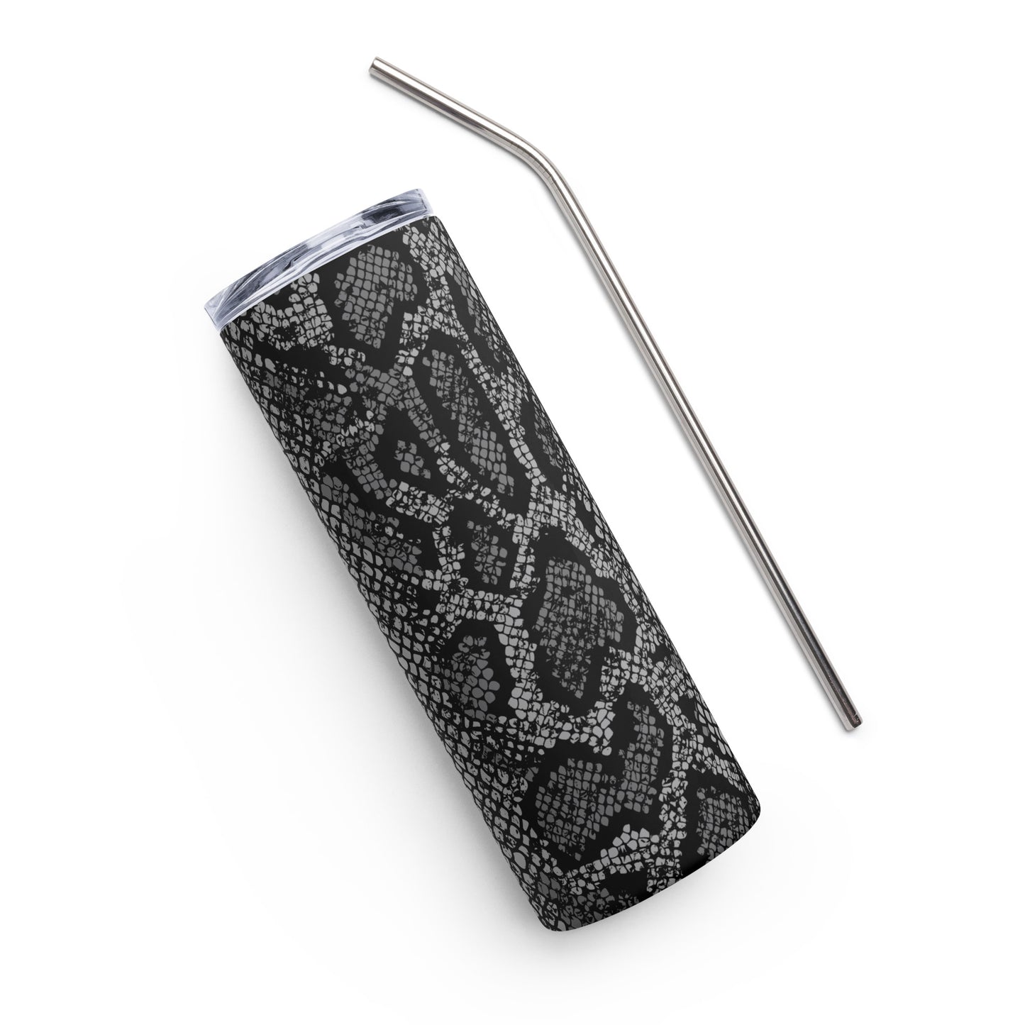 Snake Skin (black&grey) Stainless steel tumbler