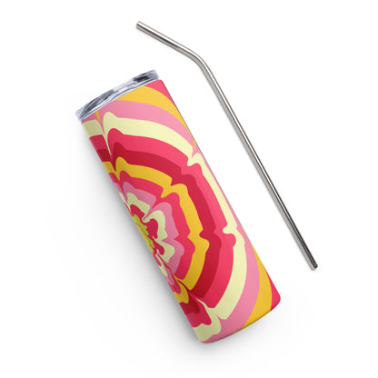 Psychedelic Pink & Yellow Stainless steel tumbler