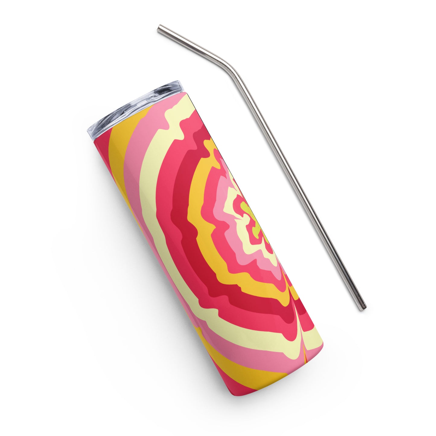 Psychedelic Pink & Yellow Stainless steel tumbler