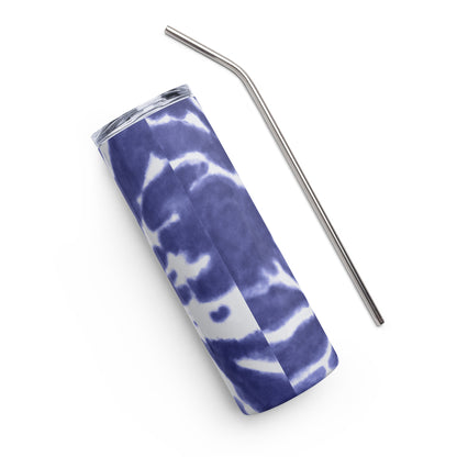 Blue Tie-Dye Stainless steel tumbler