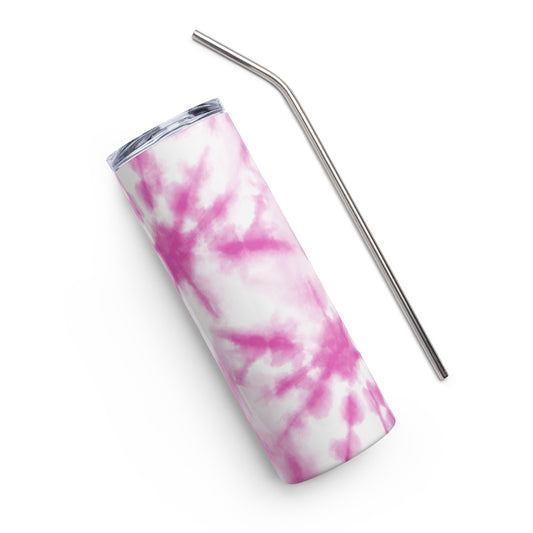 Dark Pink Tie-Dye Stainless steel tumbler