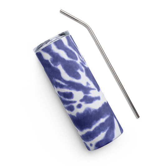 Blue Tie-Dye Stainless steel tumbler