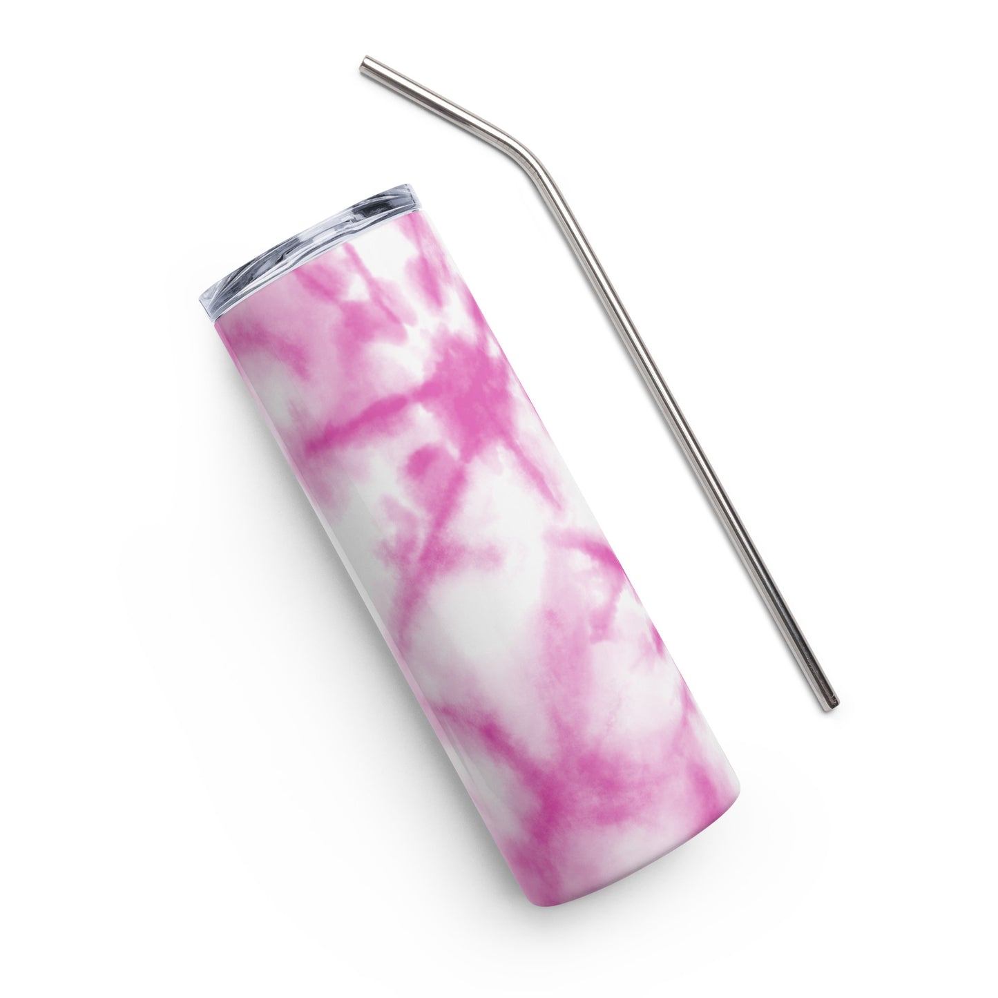 Dark Pink Tie-Dye Stainless steel tumbler