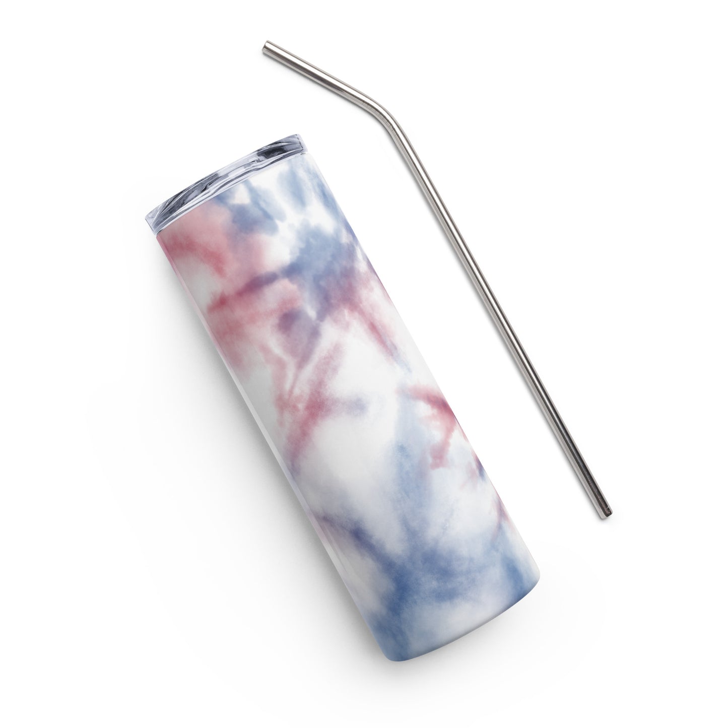 Red, White, and Blue Tie-Dye Stainless steel tumbler