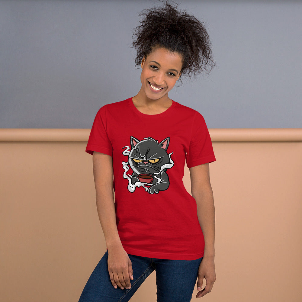 Angry Cat Coffee Unisex t-shirt