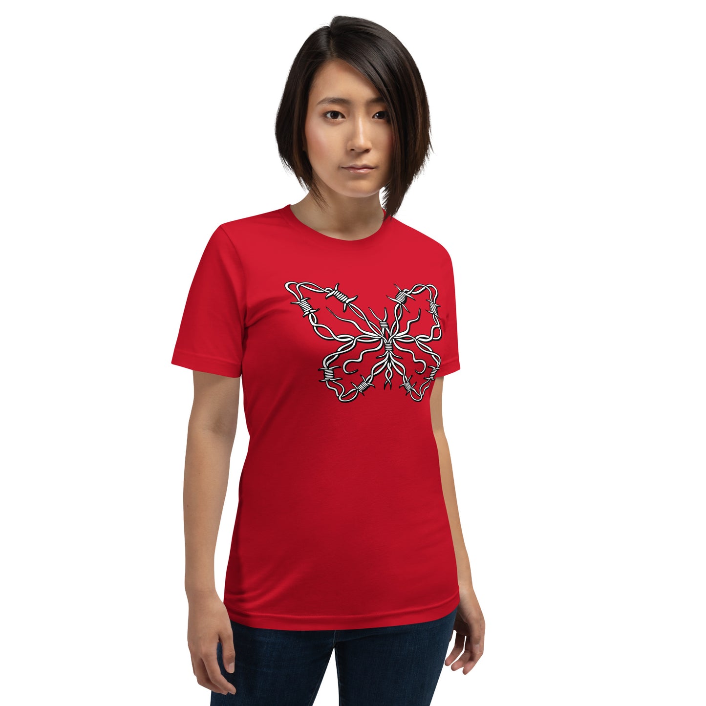 Barbwire Butterfly Unisex t-shirt