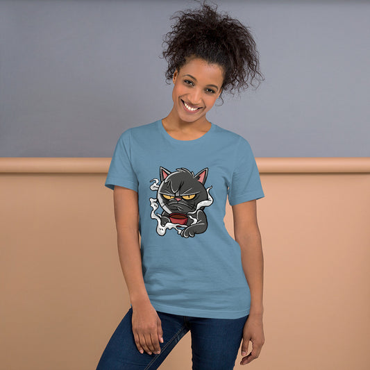 Angry Cat Coffee Unisex t-shirt
