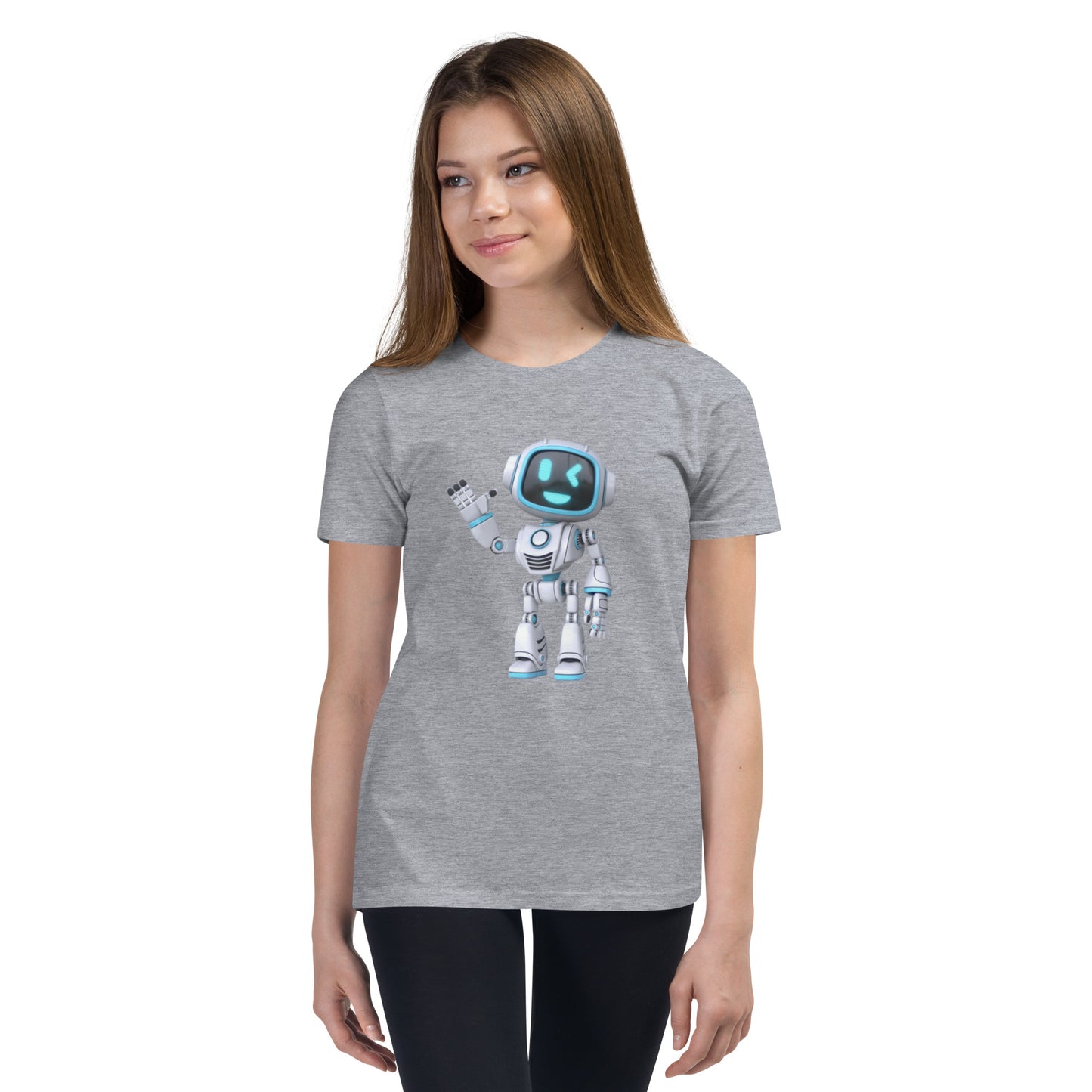 Waving Robot Youth Short Sleeve T-Shirt