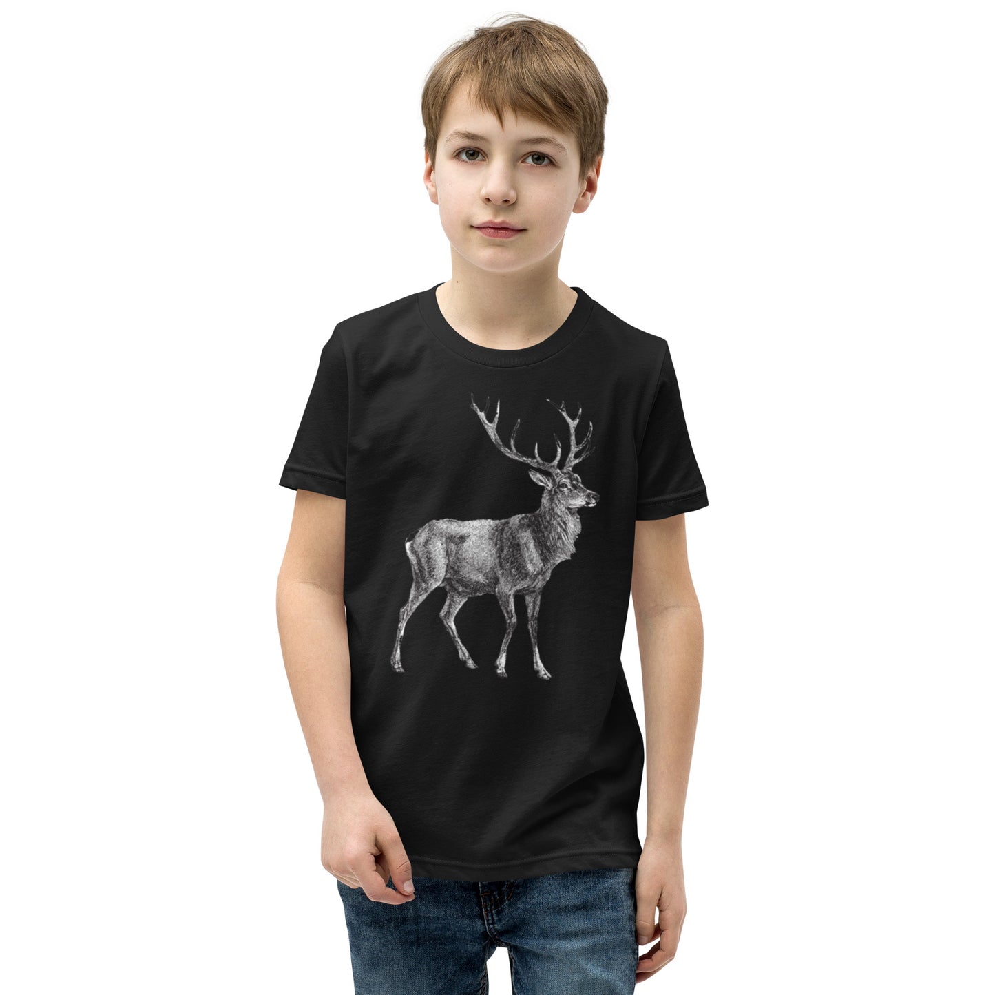 Big Buck (black&white) Youth Short Sleeve T-Shirt