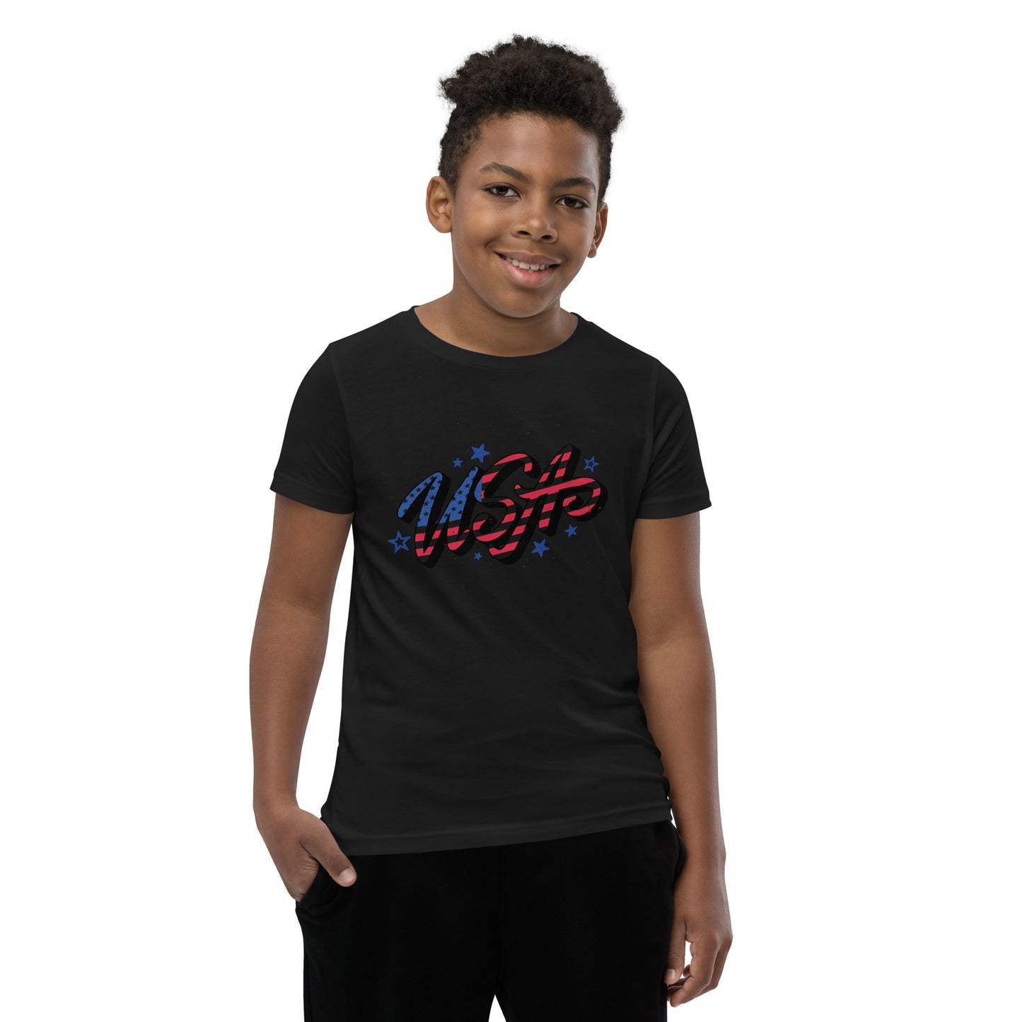 U.S.A. (Flag Print) Youth Short Sleeve T-Shirt