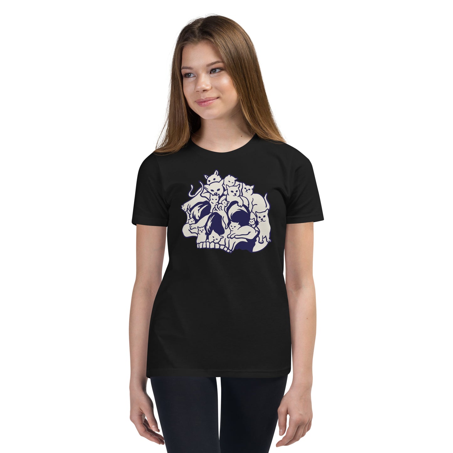 Skull (Cats) Youth Short Sleeve T-Shirt