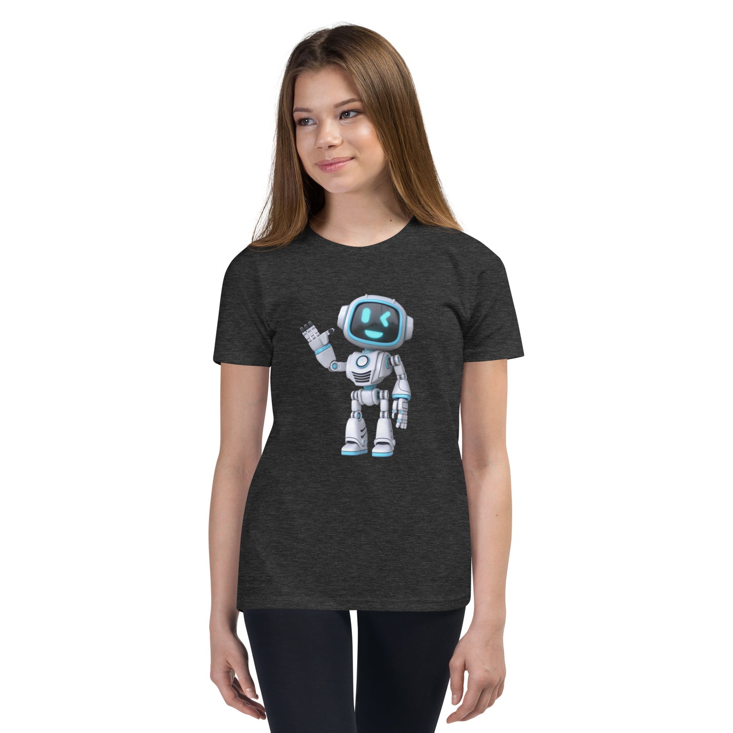 Waving Robot Youth Short Sleeve T-Shirt
