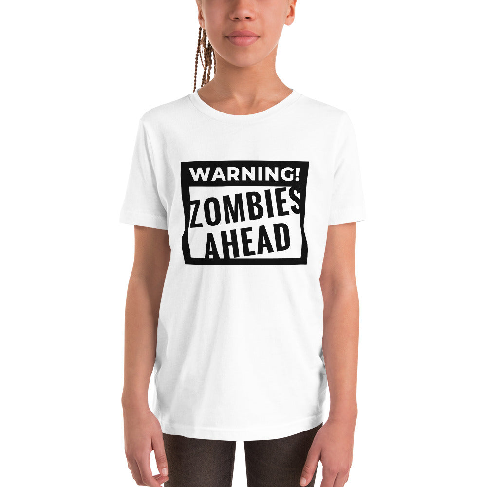 Warning! Zombies Ahead Youth Short Sleeve T-Shirt