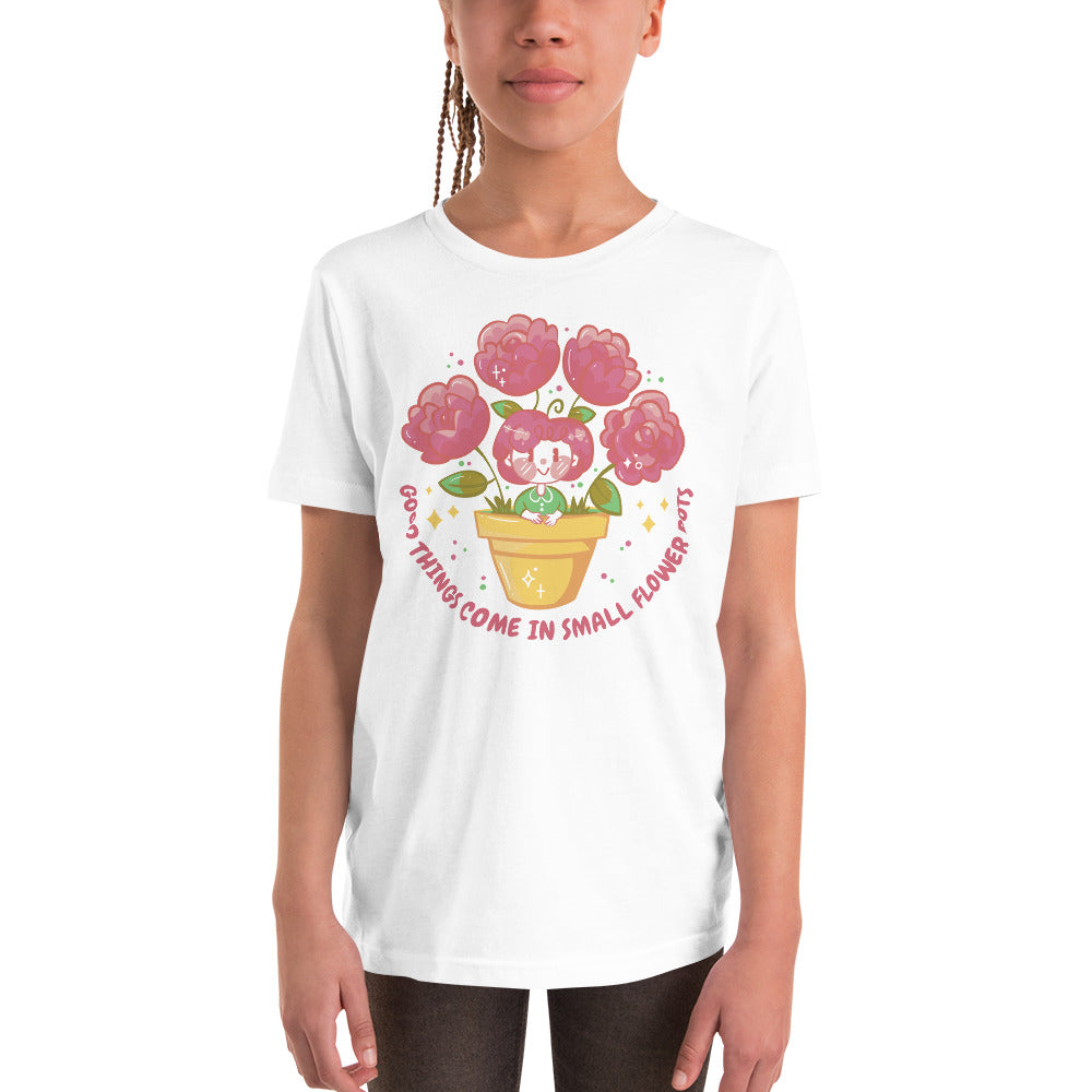 Good Things Come In Small Flower Pots Youth Short Sleeve T-Shirt